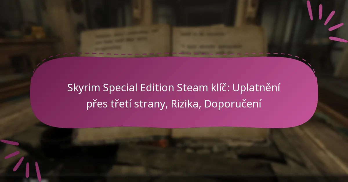 Skyrim Special Edition Steam klíč: Uplatnění přes třetí strany, Rizika, Doporučení